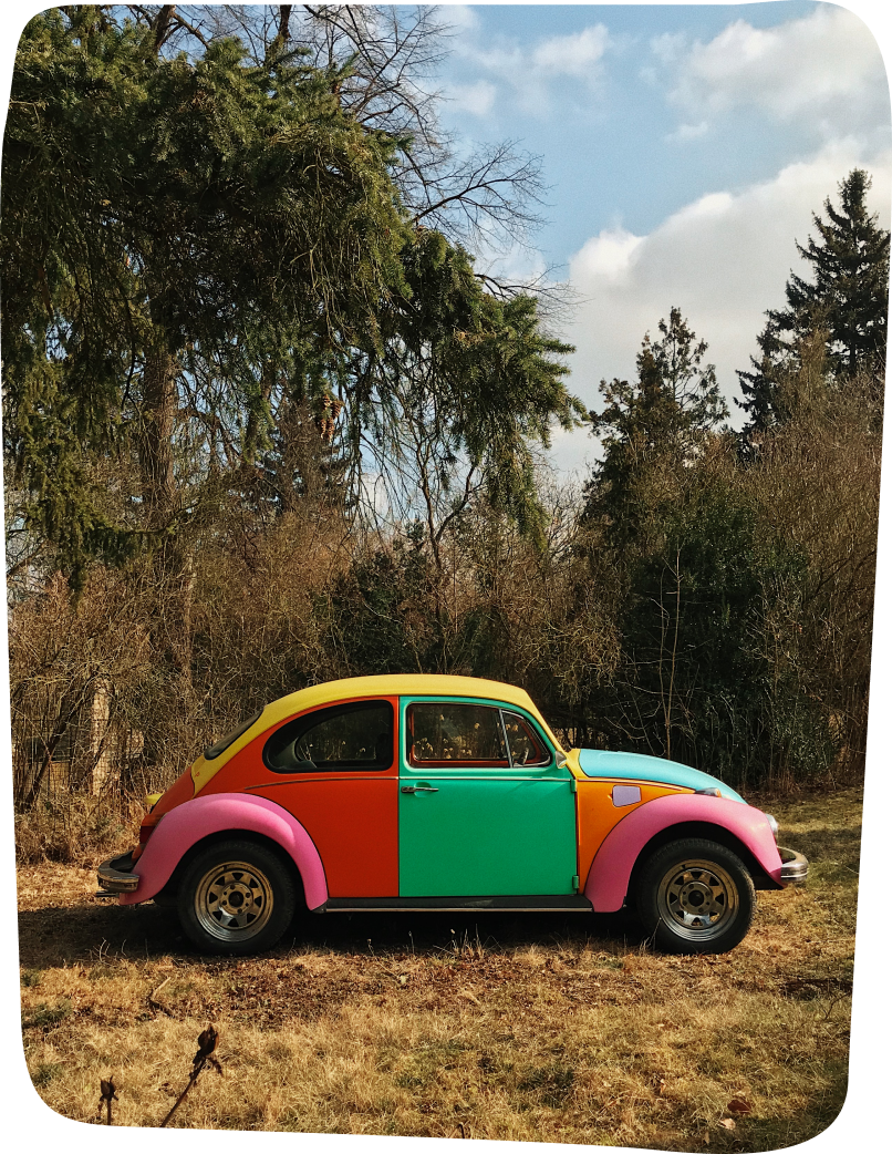Skutečné barevné auto Beetle