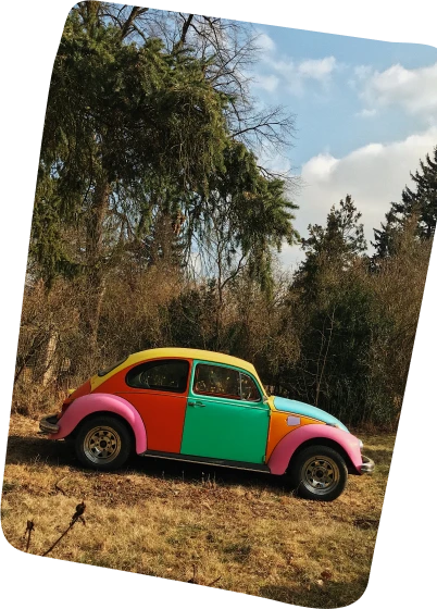 Skutečné barevné auto Beetle
