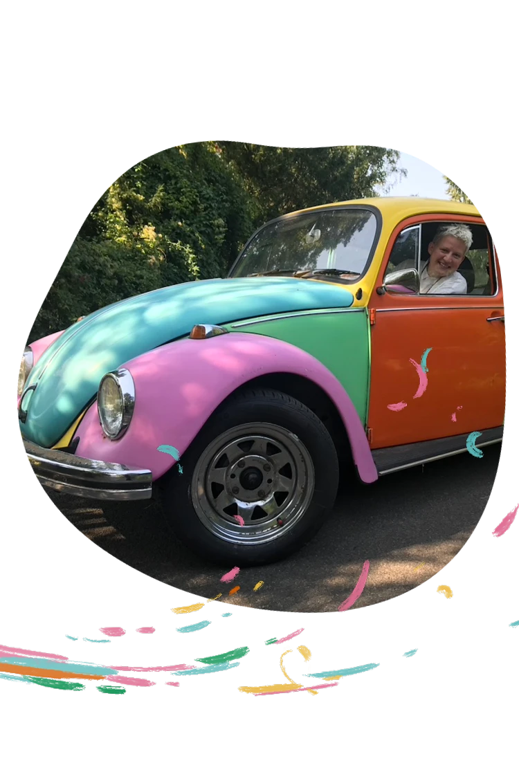 Scéna s autem Beetle